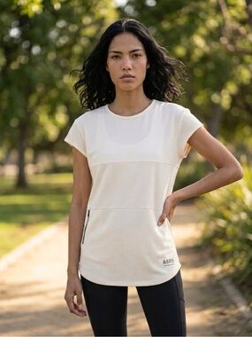 WOMEN’S ASRV TECHNICAL SPORTSWEAR WHITE TOP SZ LG ACTIVEWEAR HIKING OUTDOORS